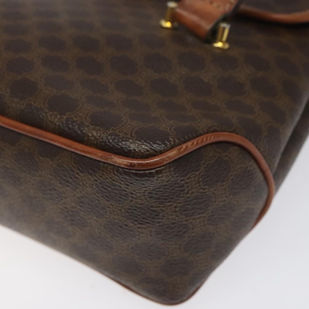 CELINE Macadam Canvas Hand Bag PVC Leather Brown Auth 115387