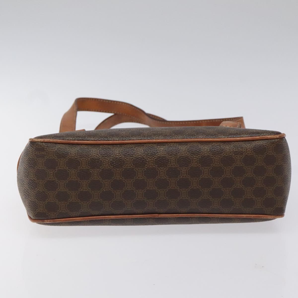 CELINE Macadam Canvas Hand Bag PVC Leather Brown Auth 115387