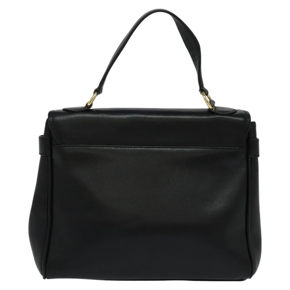 Burberrys Hand Bag Leather 2way Black Auth 115392