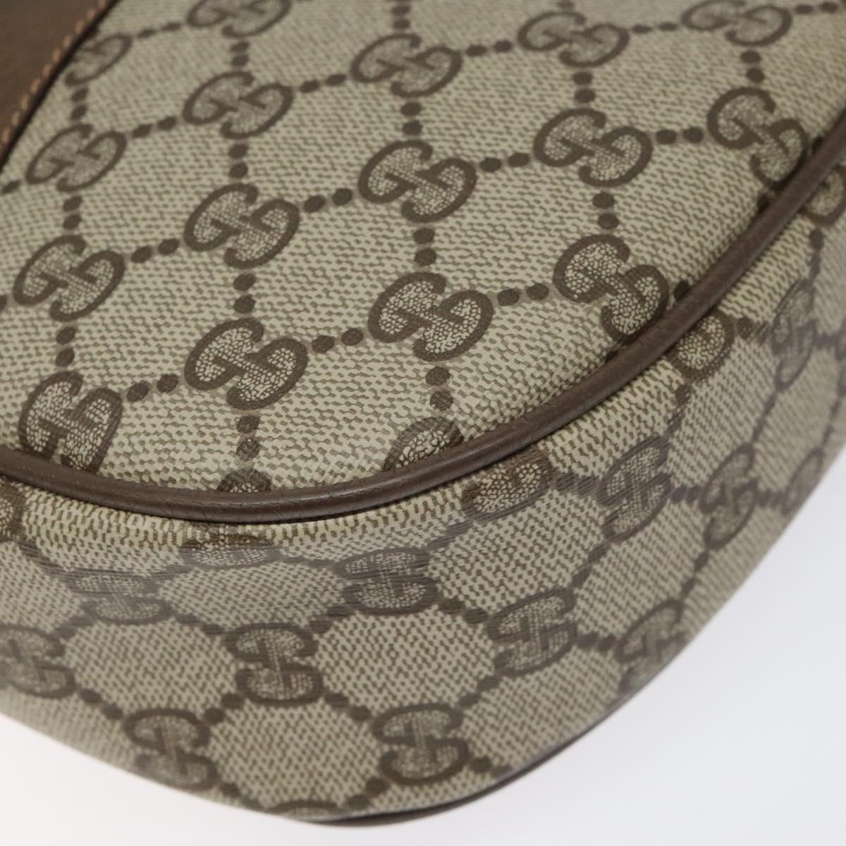 GUCCI GG Supreme Web Sherry Line Clutch Bag PVC Beige Red 89 01 034 Auth 115396