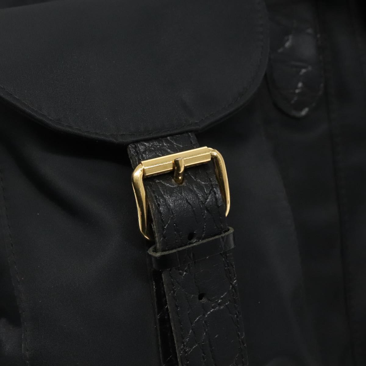 Gianni Versace Backpack Nylon Black Auth 115404