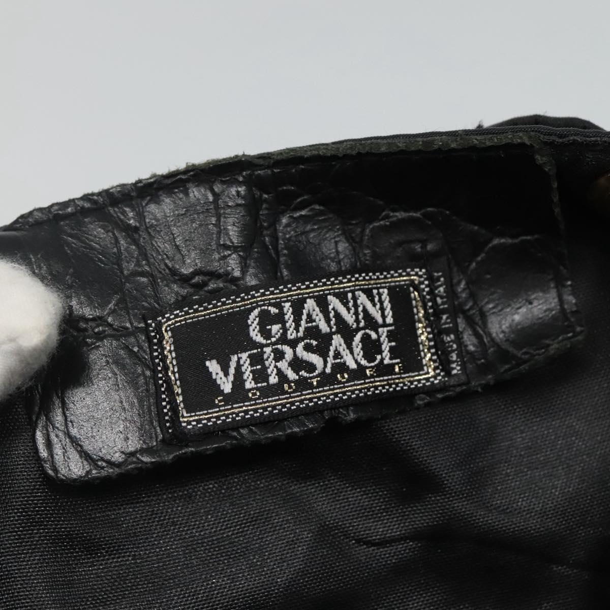 Gianni Versace Backpack Nylon Black Auth 115404