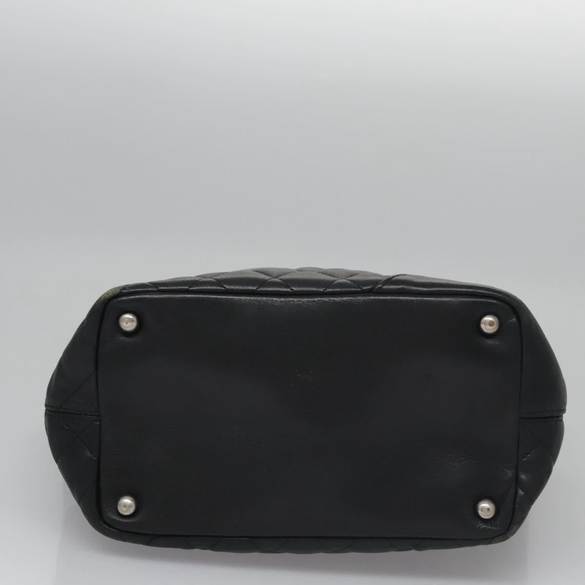 CHANEL Matelasse Cambon Line Shoulder Bag Leather Black CC Auth 115405