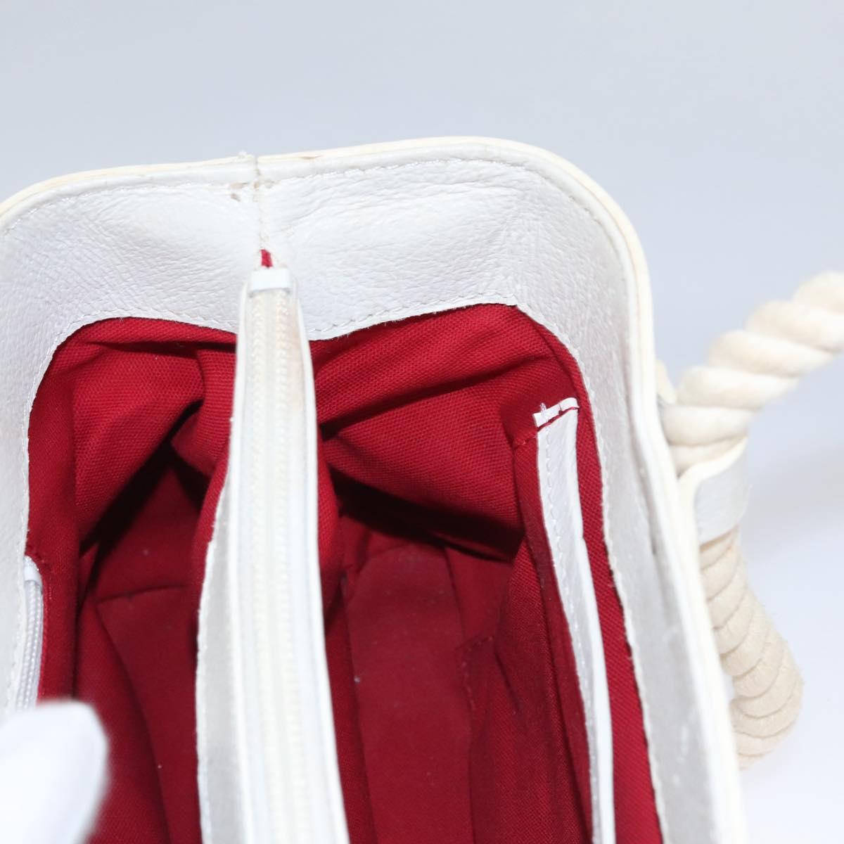 BURBERRY Hand Bag Canvas White Auth 115428