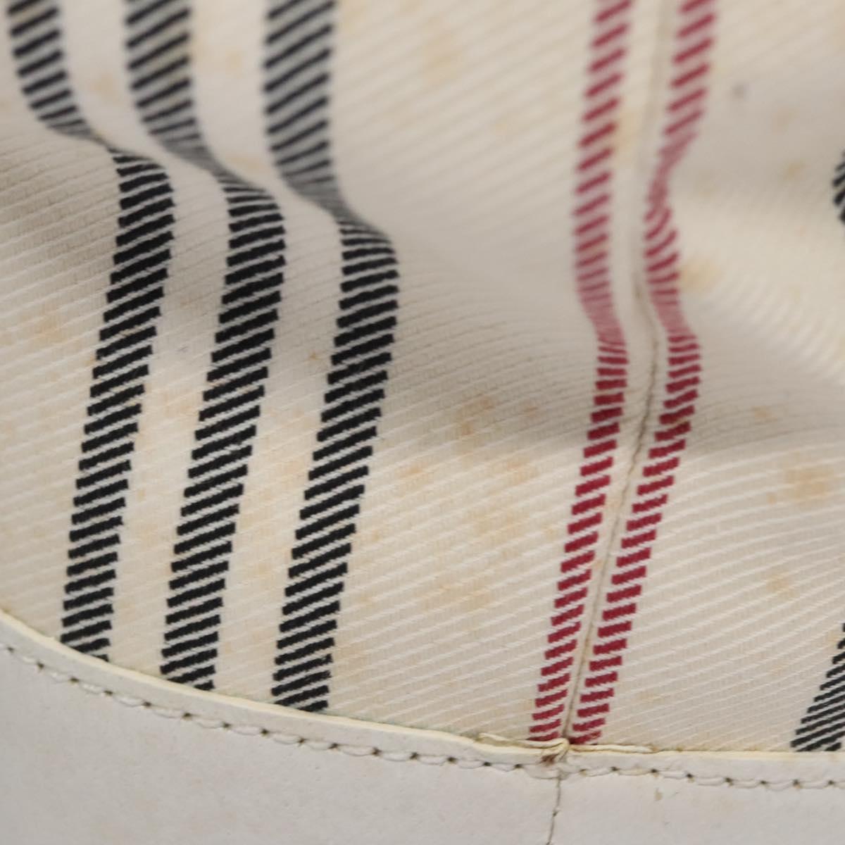 BURBERRY Hand Bag Canvas White Auth 115428