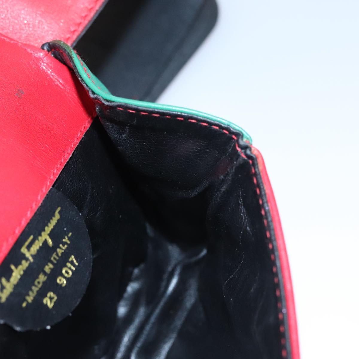 Salvatore Ferragamo Gancini Waist bag Leather Red Auth 115429