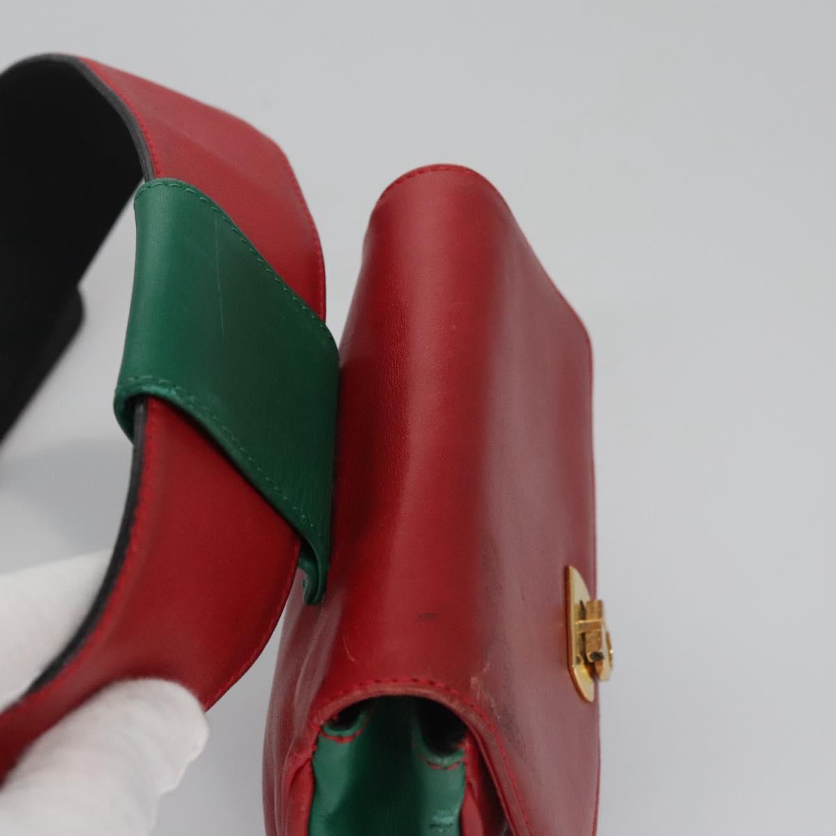 Salvatore Ferragamo Gancini Waist bag Leather Red Auth 115429