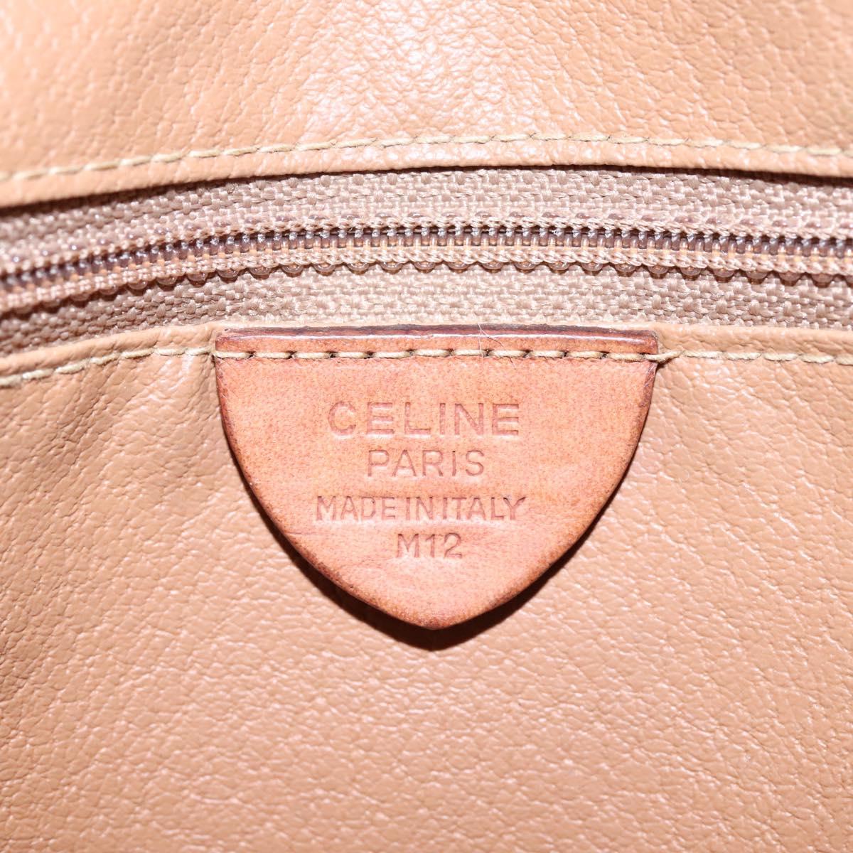 CELINE Macadam Canvas Shoulder Bag PVC Leather Brown Auth 115445