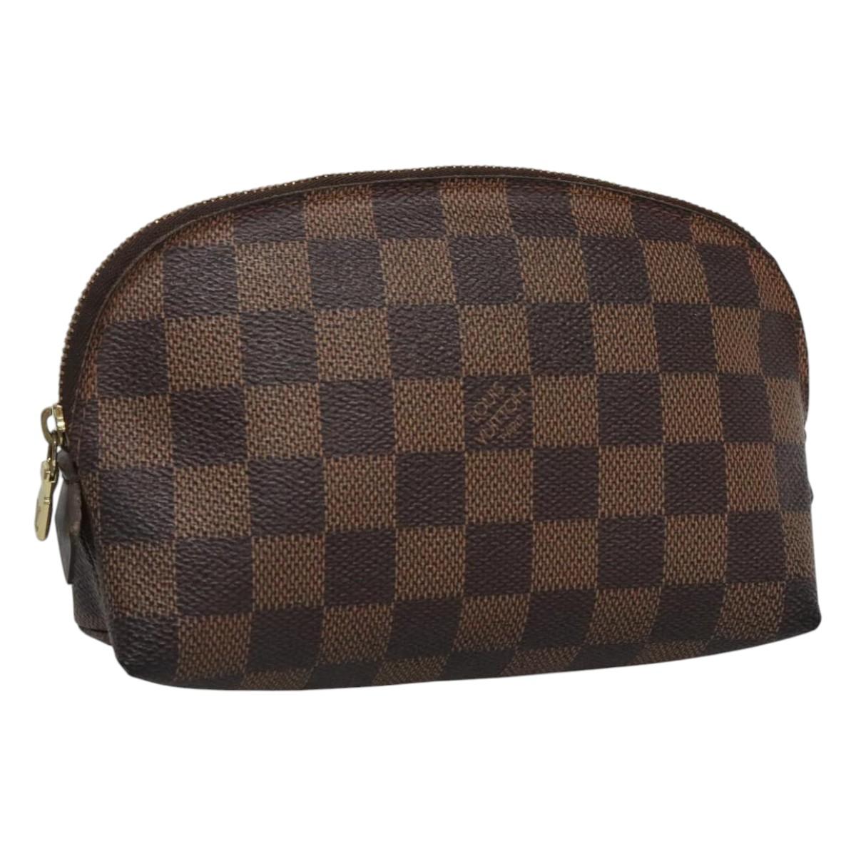 LOUIS VUITTON Damier Ebene Pochette Cosmetic PM Pouch N47516 LV Auth 115459