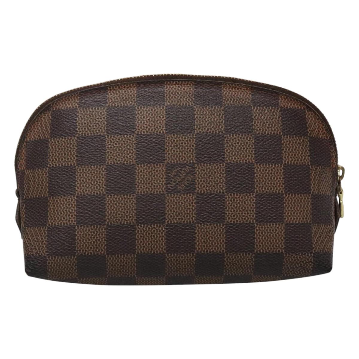 LOUIS VUITTON Damier Ebene Pochette Cosmetic PM Pouch N47516 LV Auth 115459