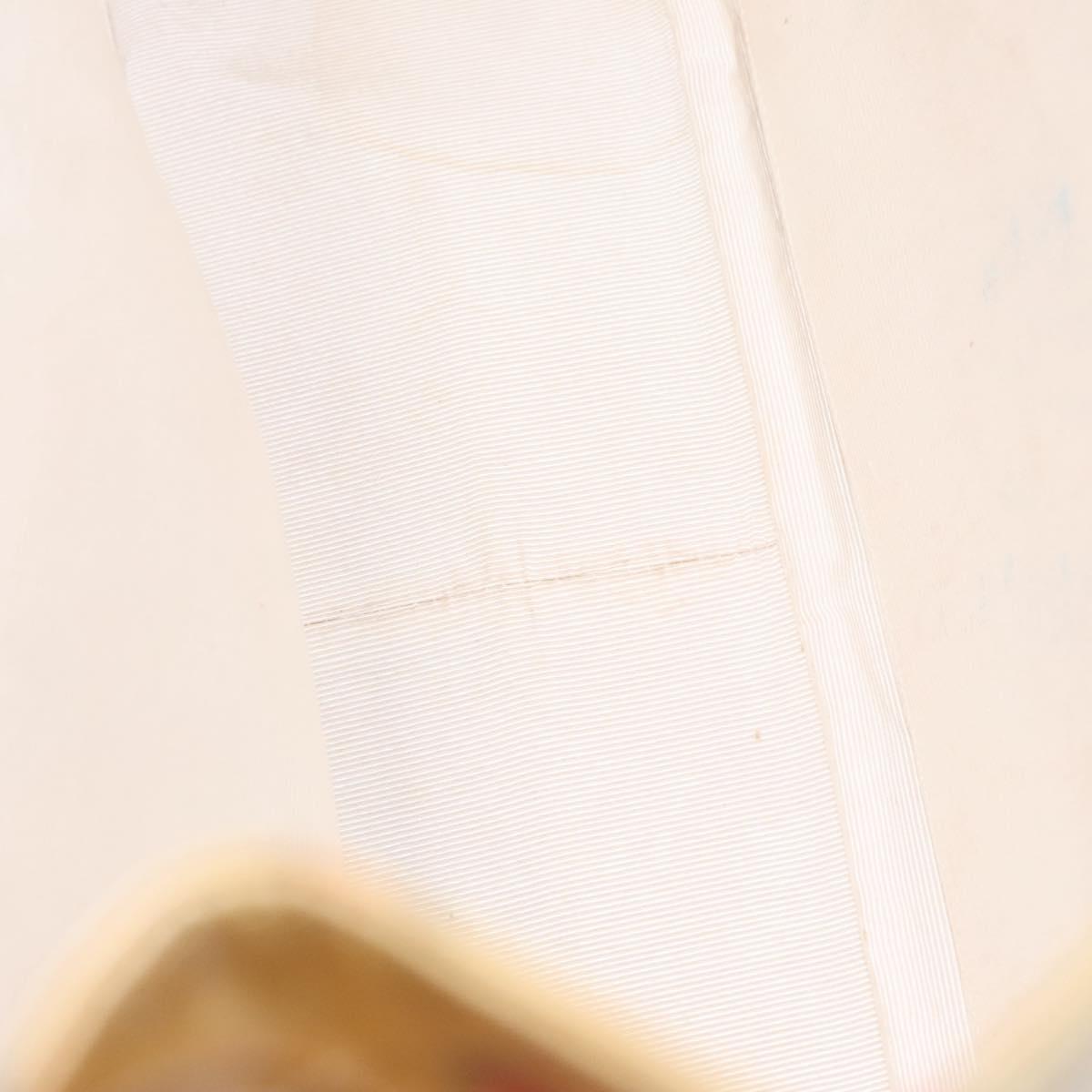 CHANEL Matelasse Chain Lip Tote Bag Enamel Beige CC Auth 115470A