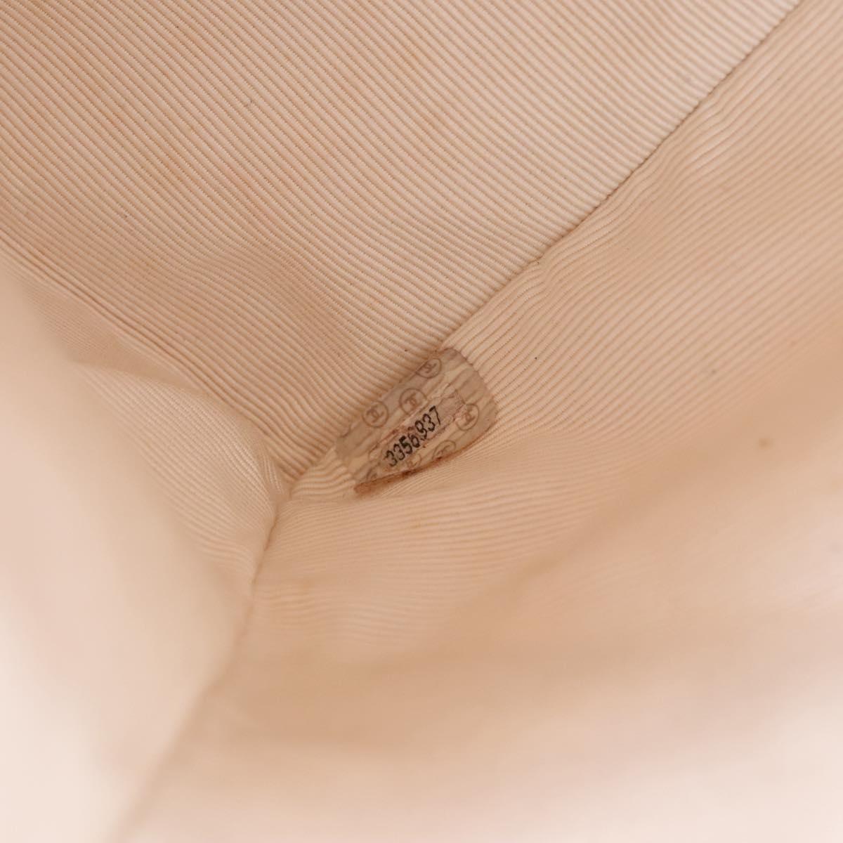 CHANEL Matelasse Chain Lip Tote Bag Enamel Beige CC Auth 115470A