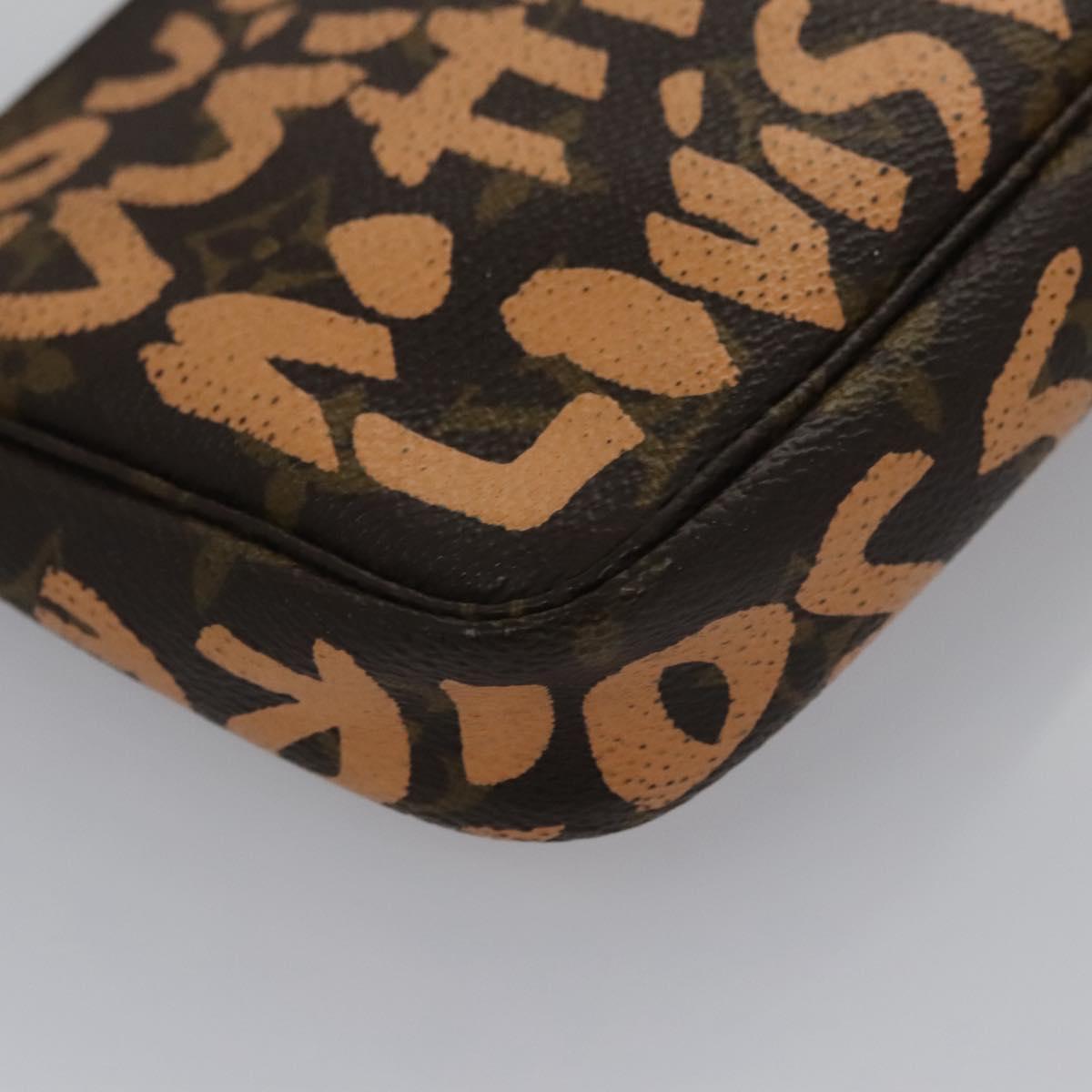 LOUIS VUITTON Monogram Graffiti Pochette Accessoires Orange M92193 Auth 115496