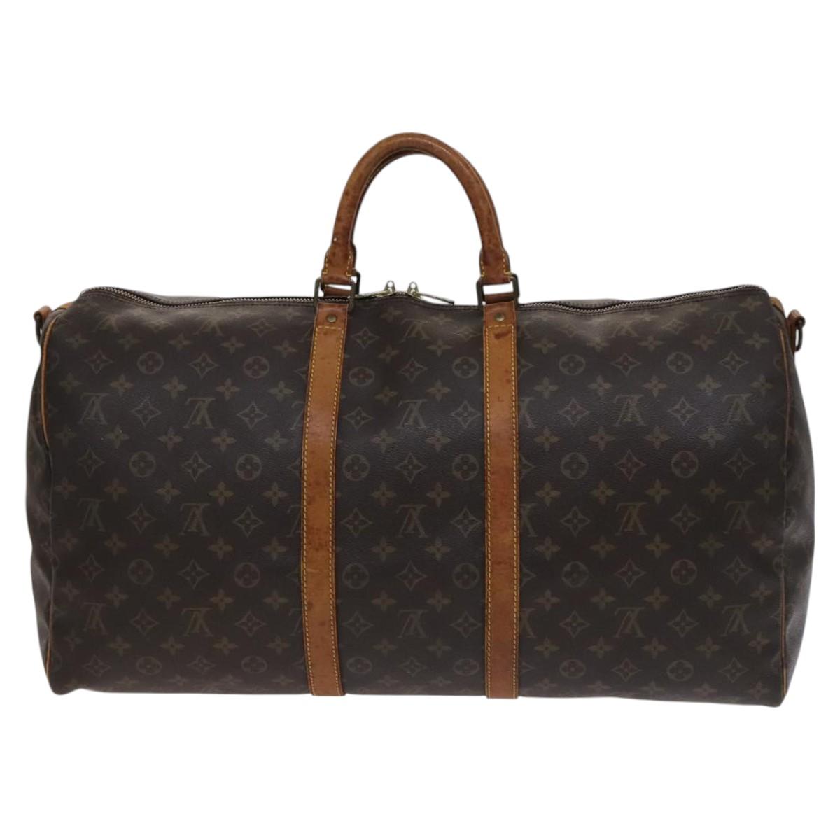 LOUIS VUITTON Monogram Keepall Bandouliere 55 Boston Bag M41414 LV Auth 115543