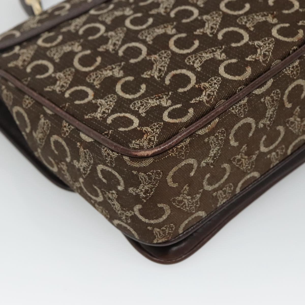 CELINE C Sulky Hand Bag Brown Gold Auth 115556