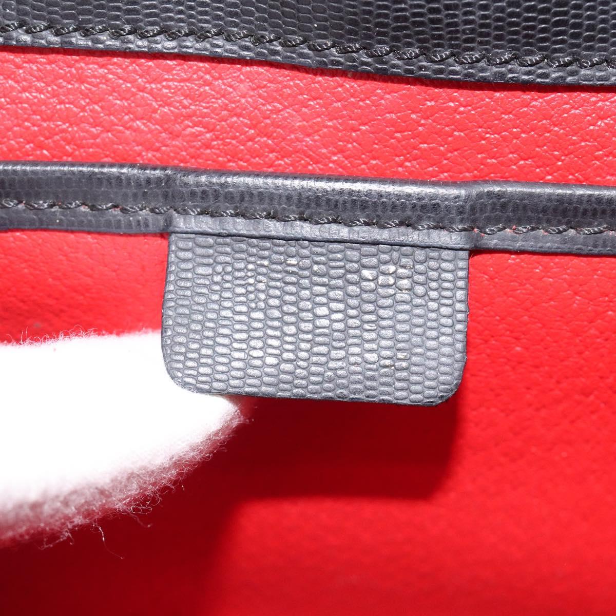 CELINE Shoulder Bag Leather Black Auth 115579