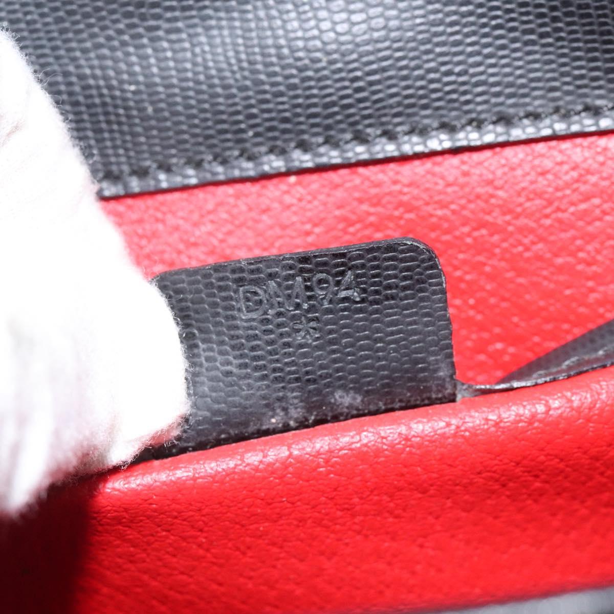 CELINE Shoulder Bag Leather Black Auth 115579