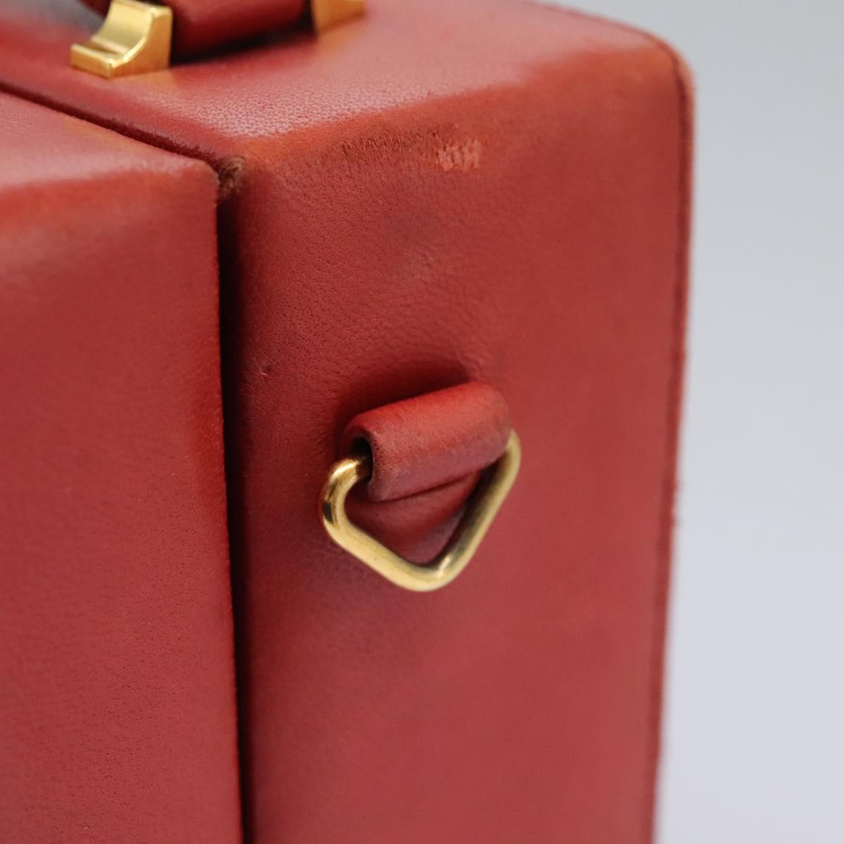CHANEL Matelasse Hand Bag Lamb Skin 2way Red CC Auth 115600V