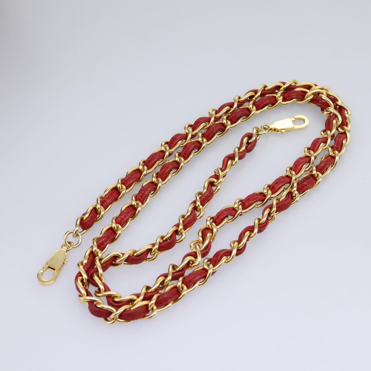 CHANEL Matelasse Hand Bag Lamb Skin 2way Red CC Auth 115600A