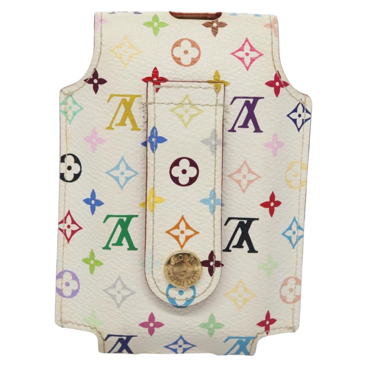 LOUIS VUITTON Monogram Multicolor iPod Nano Case White M60014 LV Auth 115606V