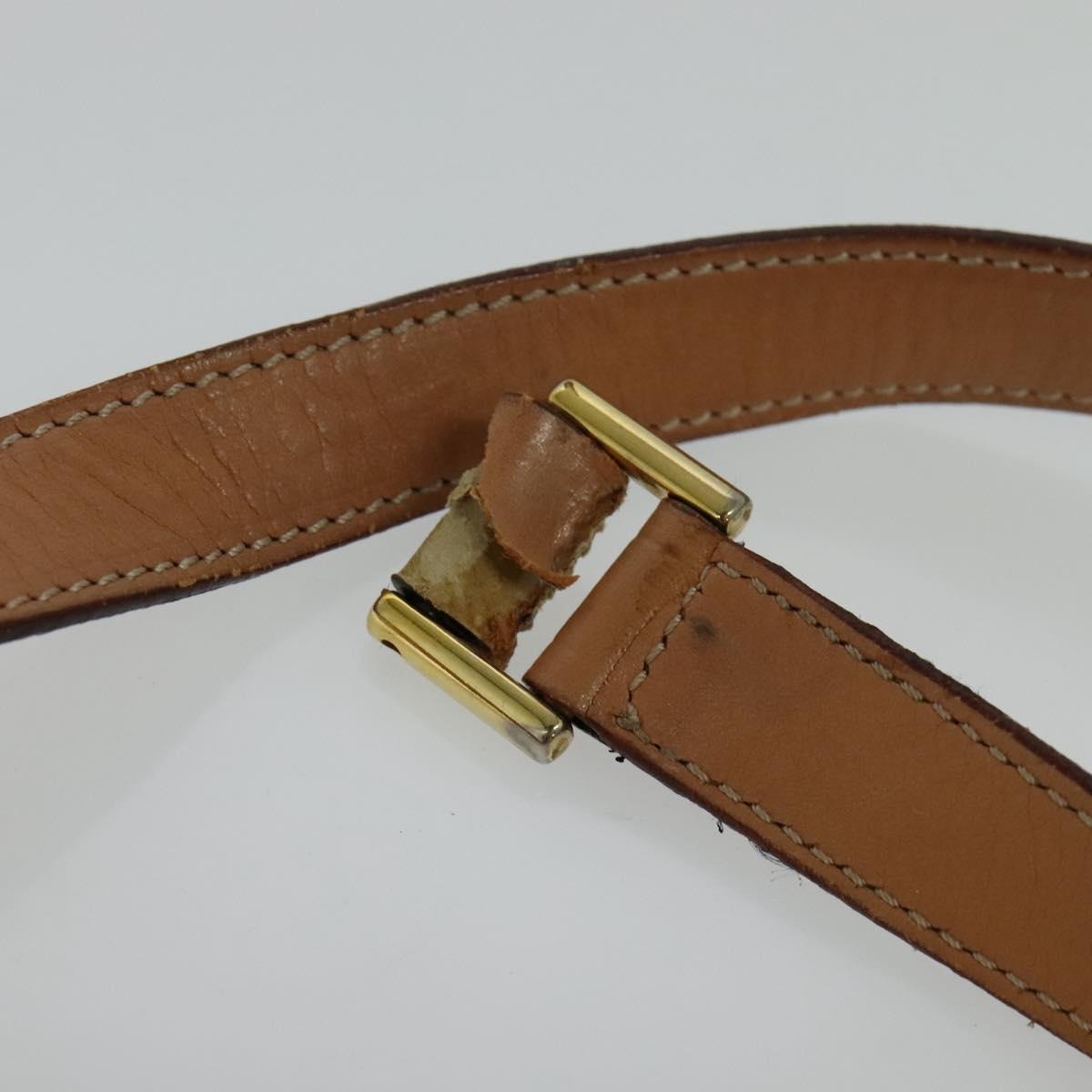 CELINE Macadam Canvas Shoulder Bag PVC Leather Brown Auth 115727