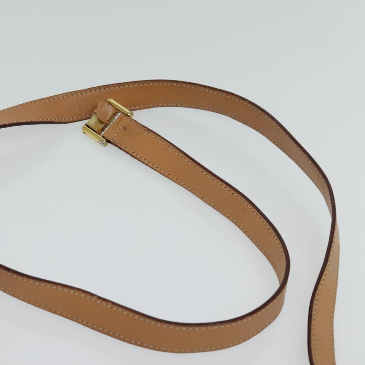 CELINE Macadam Canvas Shoulder Bag PVC Leather Brown Auth 115727