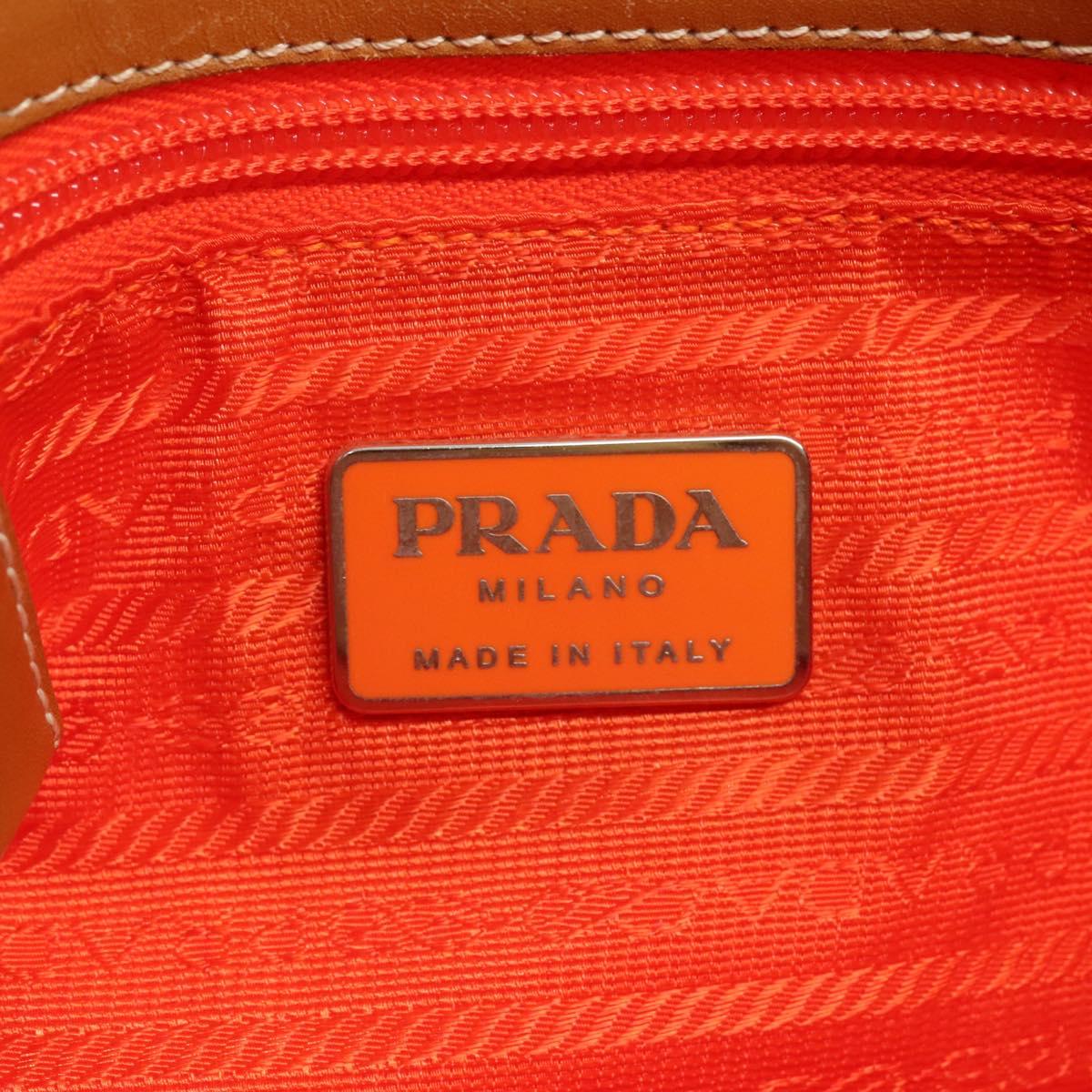 PRADA Shoulder Bag Nylon Orange Auth 115729
