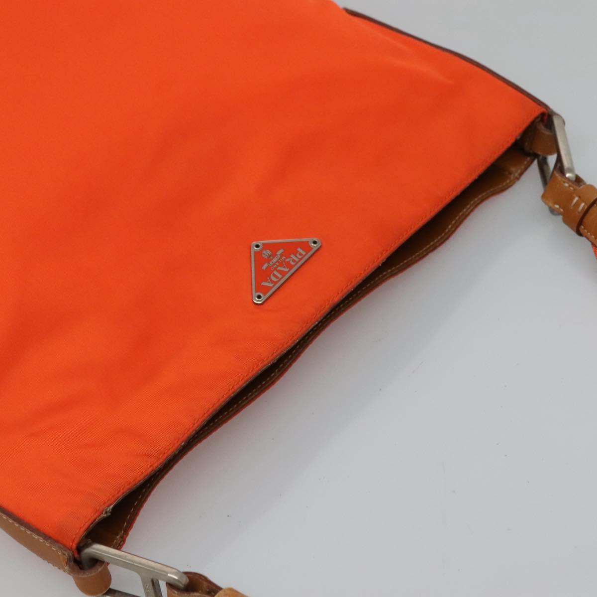 PRADA Shoulder Bag Nylon Orange Auth 115729
