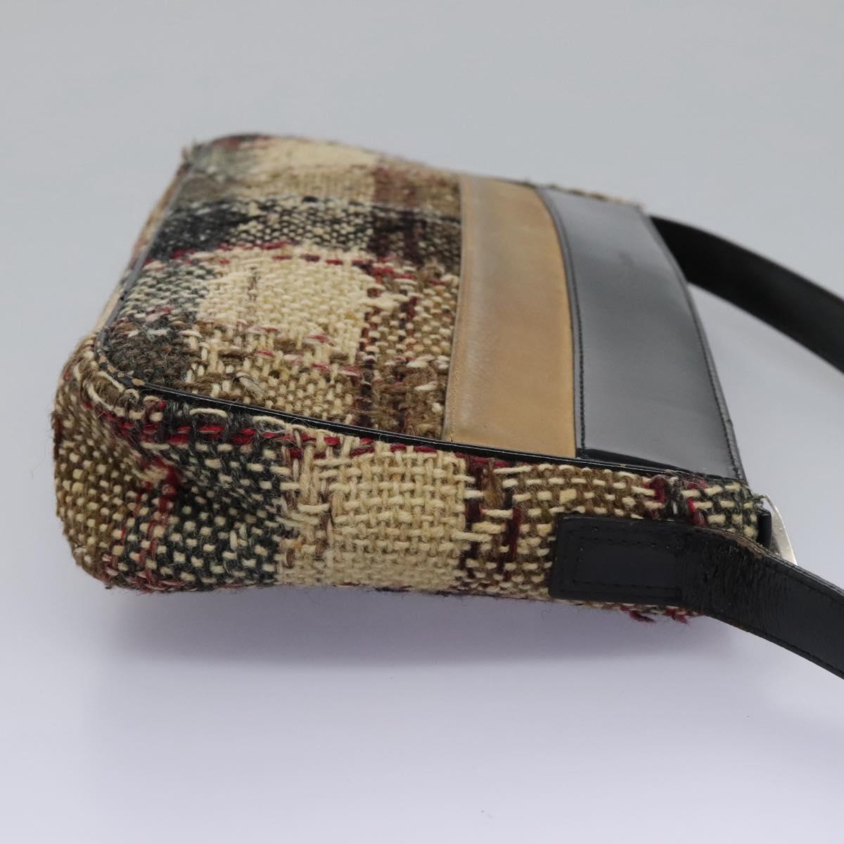 BURBERRY Nova Check Shoulder Bag Canvas Beige Auth 115735