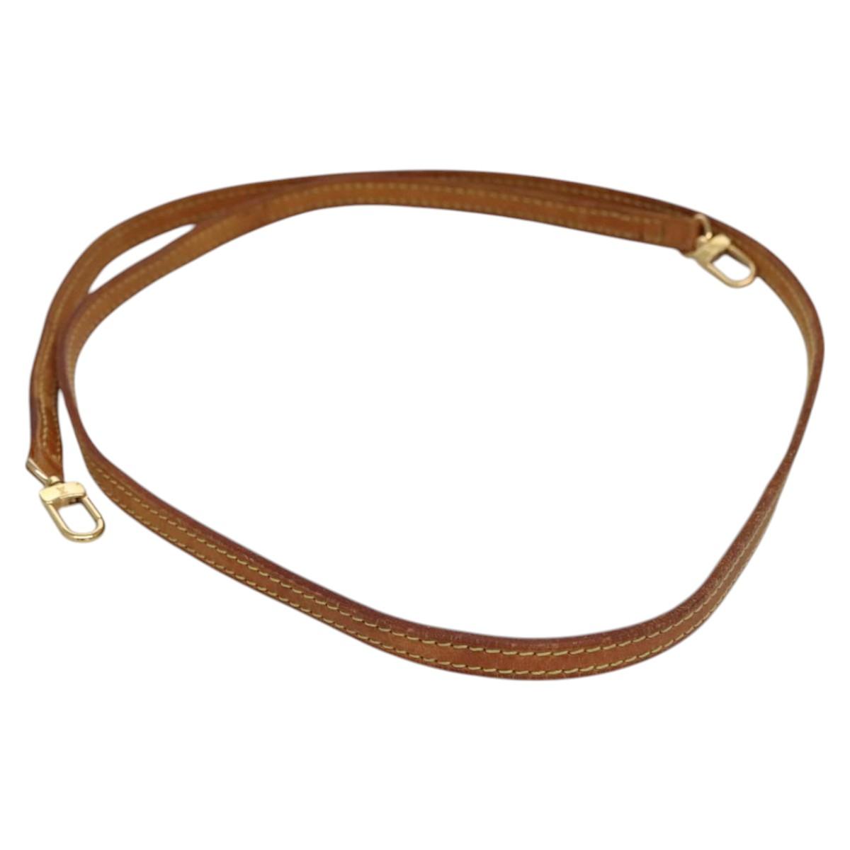 LOUIS VUITTON Shoulder Strap Leather 47.2"" Beige LV Auth 115737