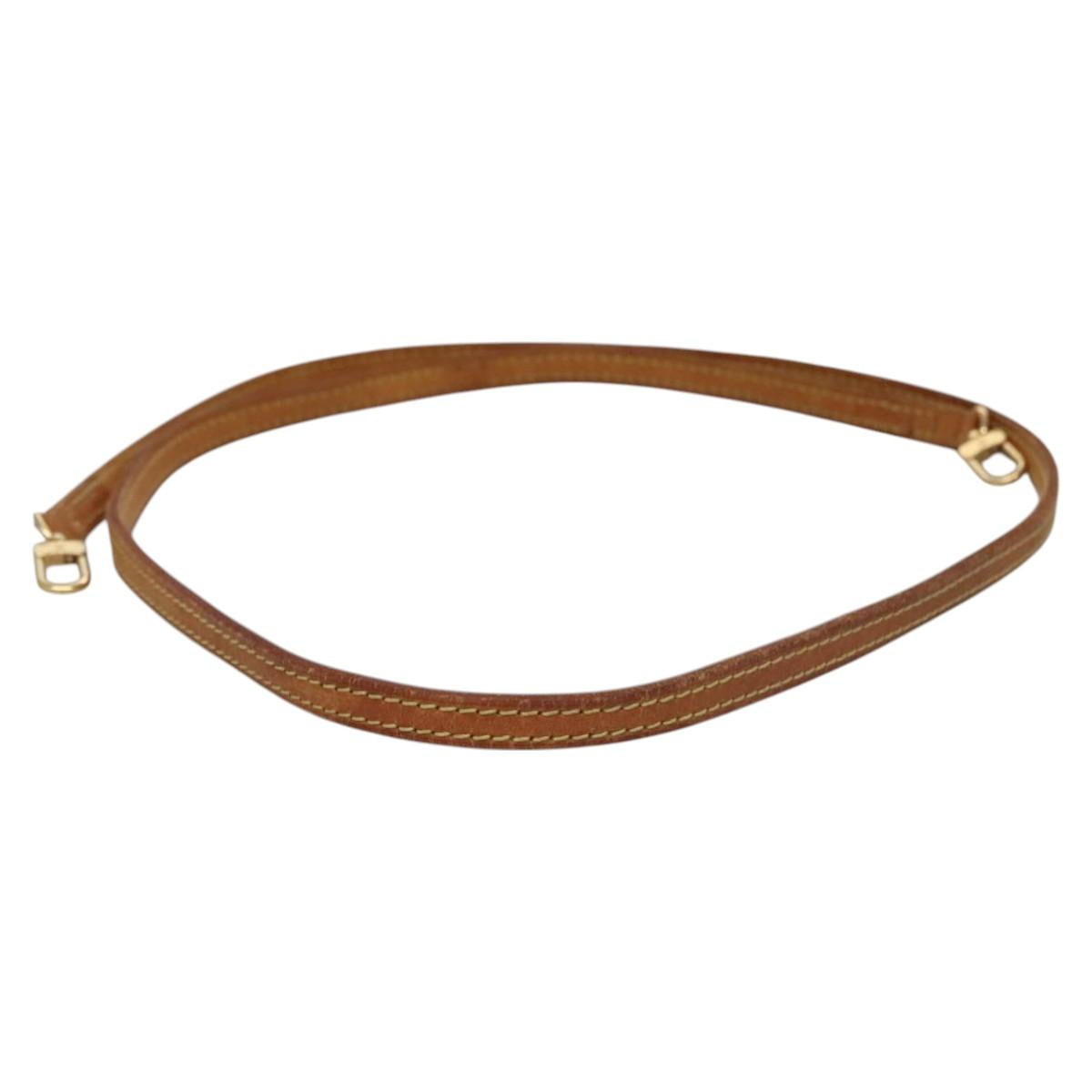 LOUIS VUITTON Shoulder Strap Leather 47.2"" Beige LV Auth 115737