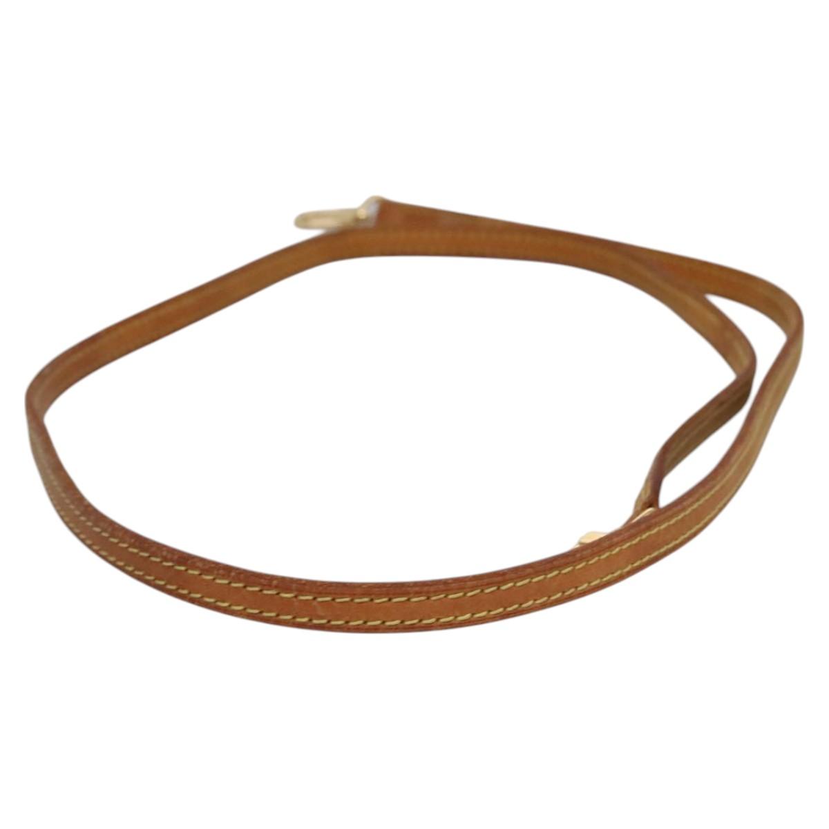 LOUIS VUITTON Shoulder Strap Leather 47.2"" Beige LV Auth 115737