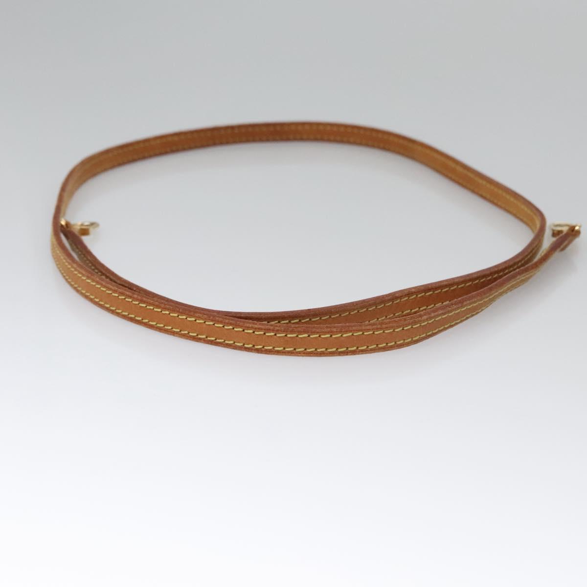 LOUIS VUITTON Shoulder Strap Leather 47.2"" Beige LV Auth 115737
