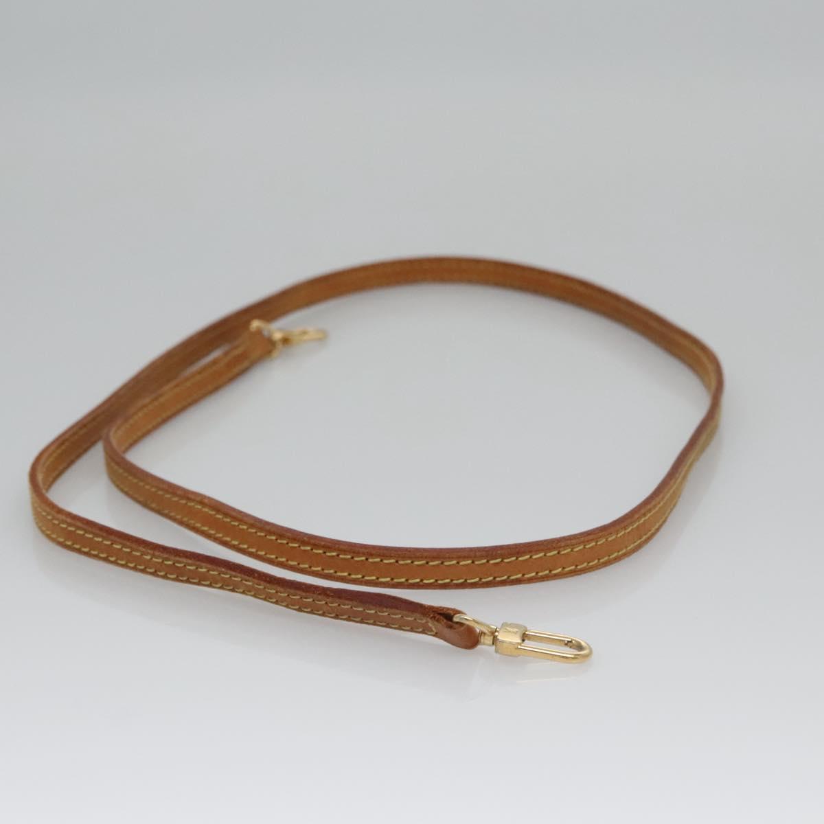 LOUIS VUITTON Shoulder Strap Leather 47.2"" Beige LV Auth 115737