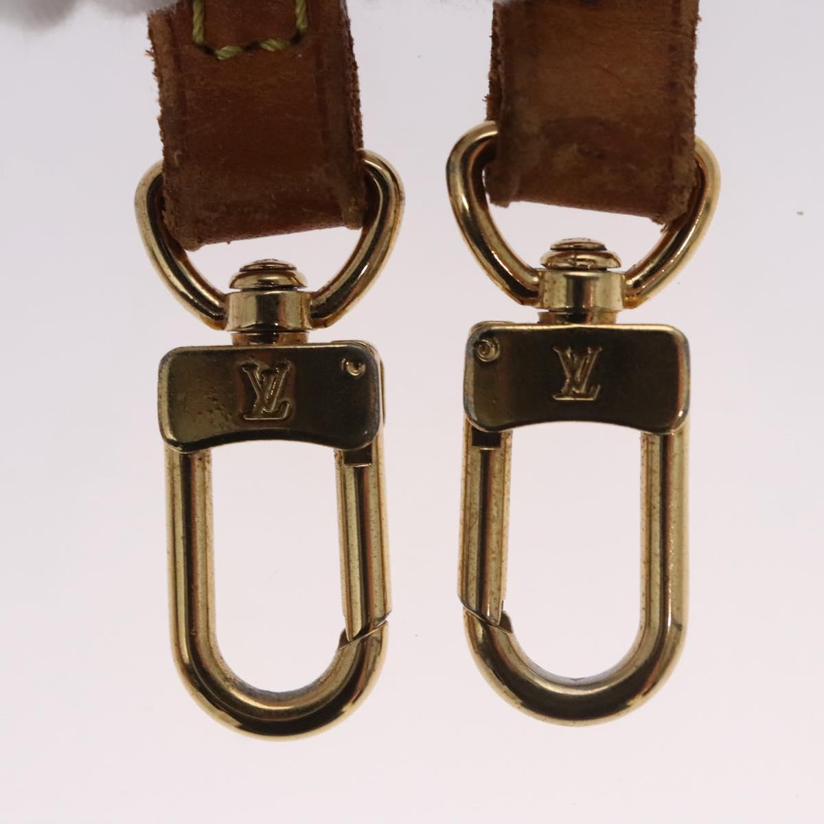 LOUIS VUITTON Shoulder Strap Leather 47.2"" Beige LV Auth 115737