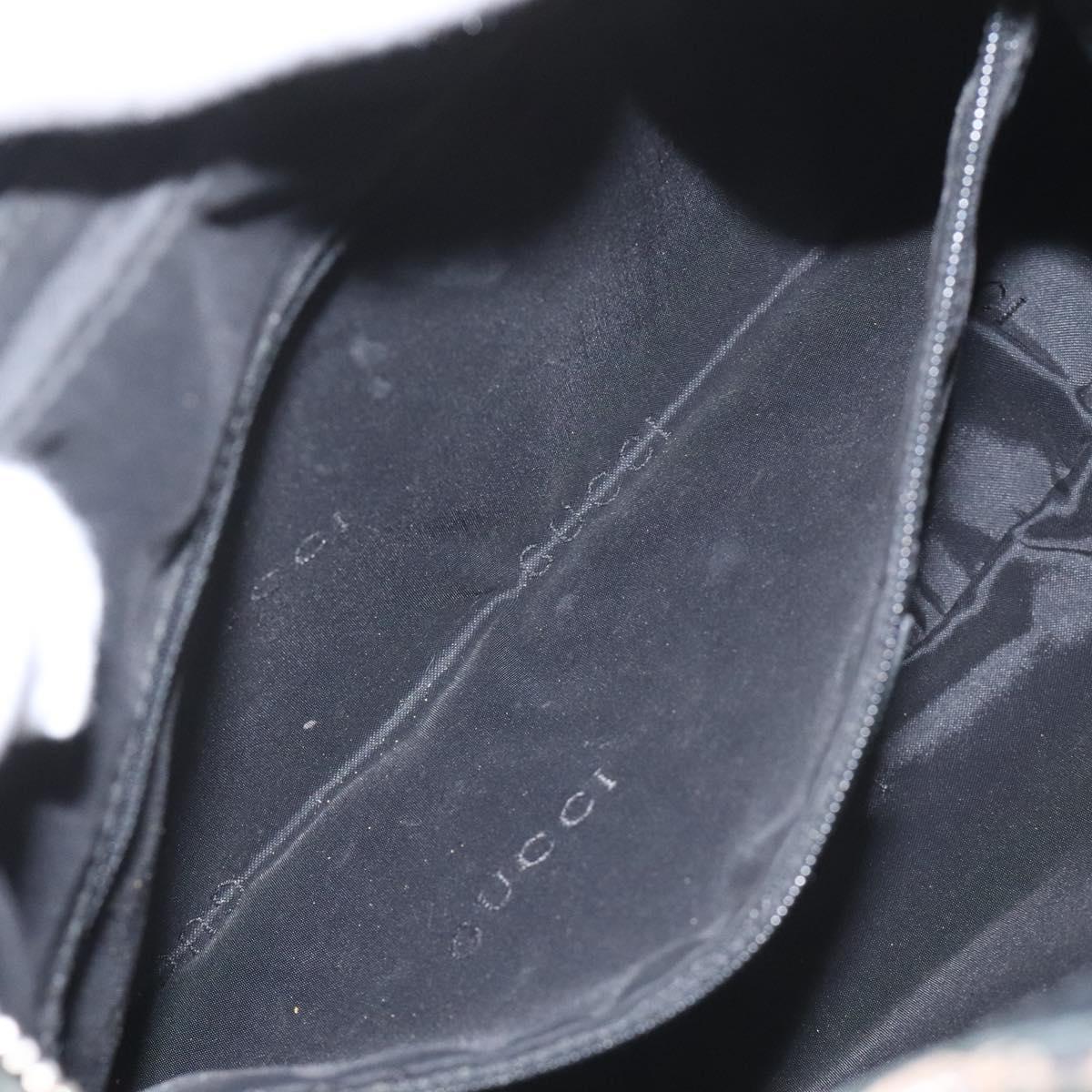 GUCCI Shoulder Bag Leather Black Silver 001 3315 Auth 115752
