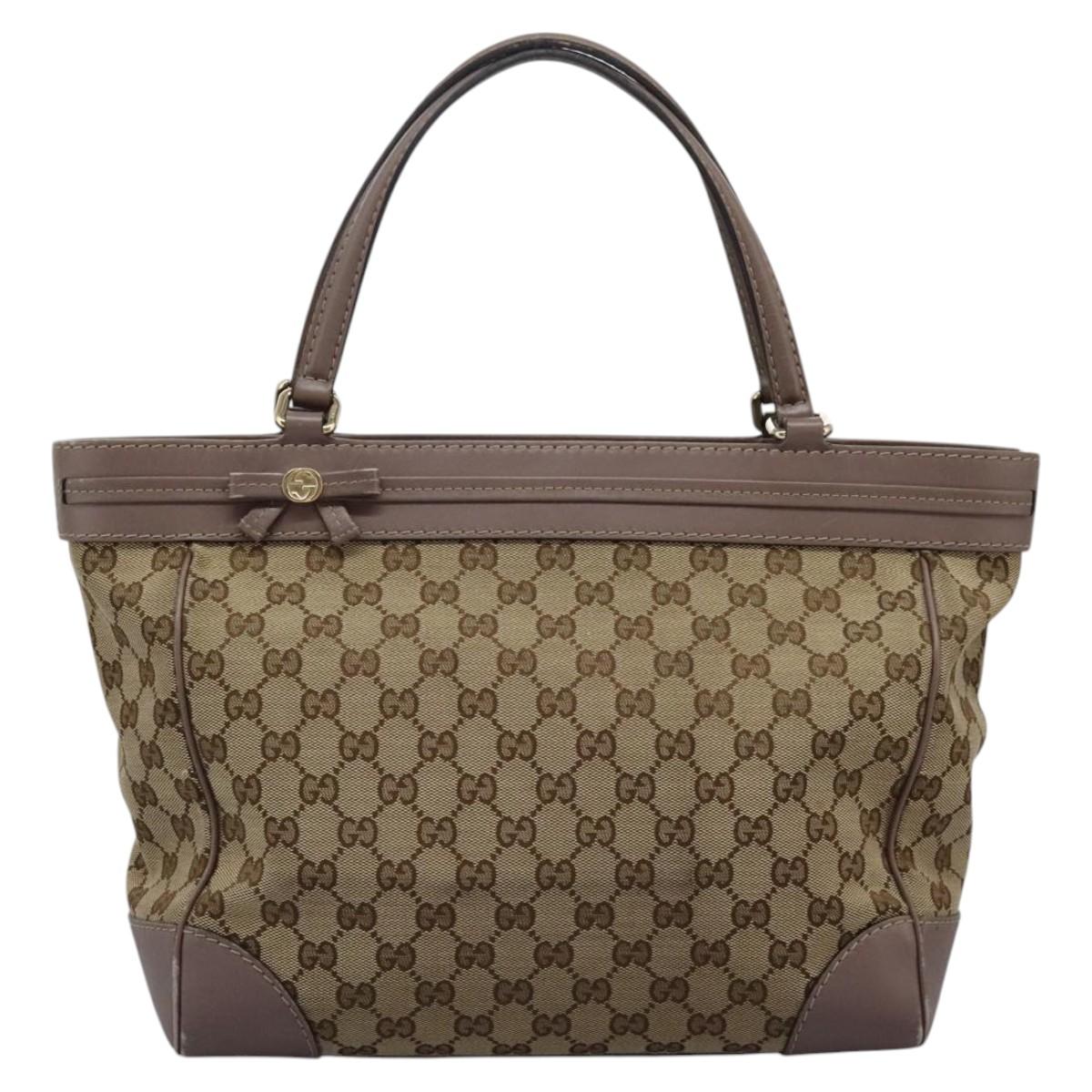 GUCCI GG Canvas Tote Bag Beige 257061 Auth 115754