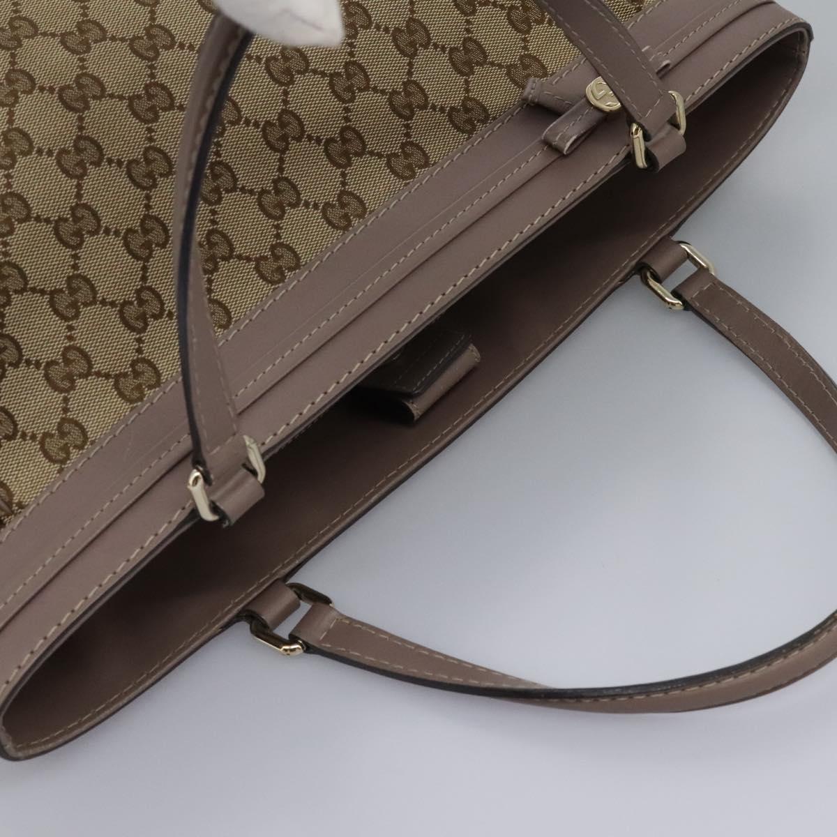 GUCCI GG Canvas Tote Bag Beige 257061 Auth 115754