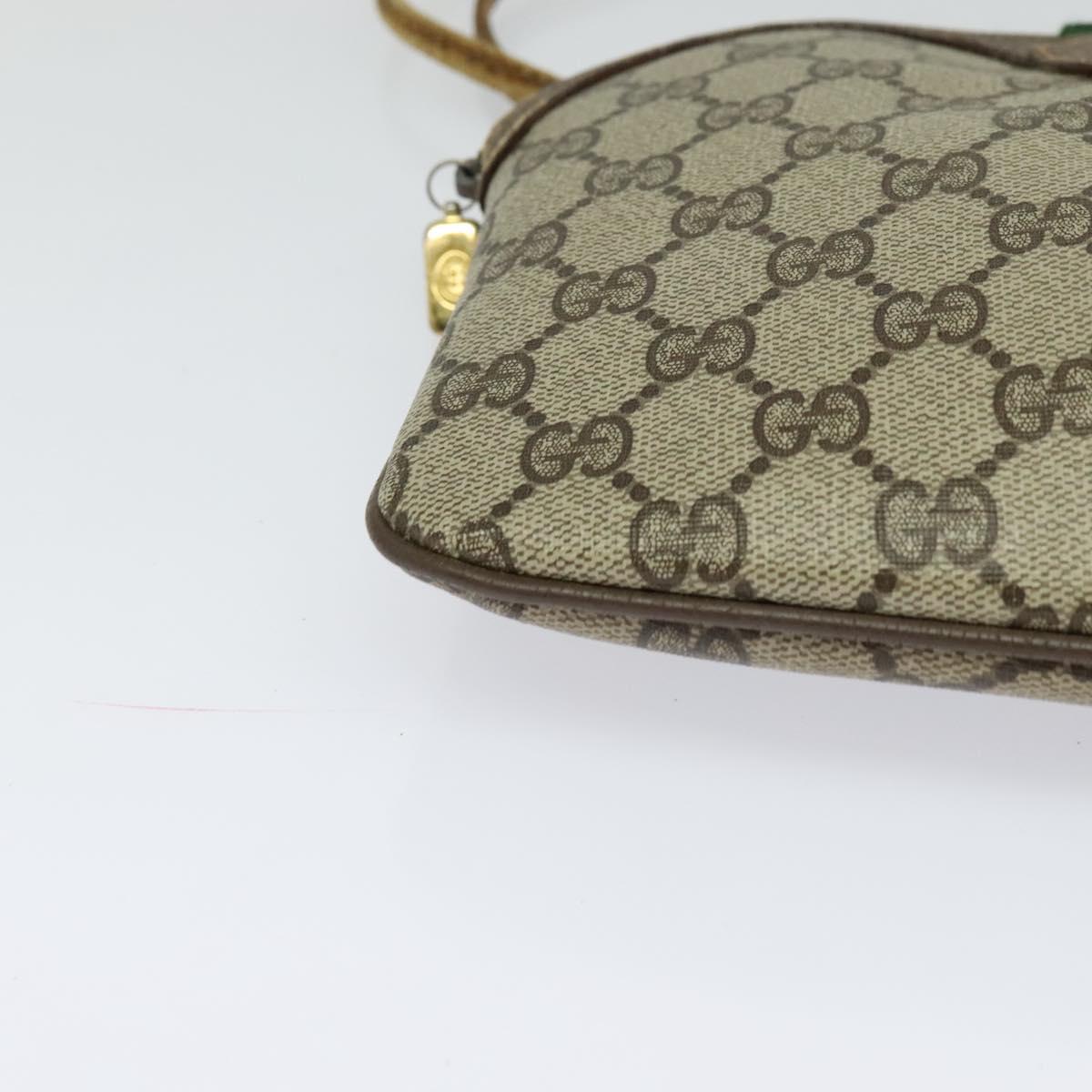 GUCCI GG Supreme Web Sherry Line Shoulder Bag PVC Beige 904 02 047 Auth 115823