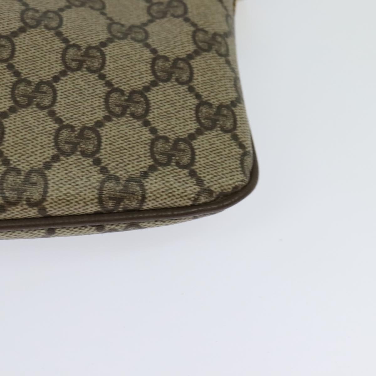 GUCCI GG Supreme Web Sherry Line Shoulder Bag PVC Beige 904 02 047 Auth 115823