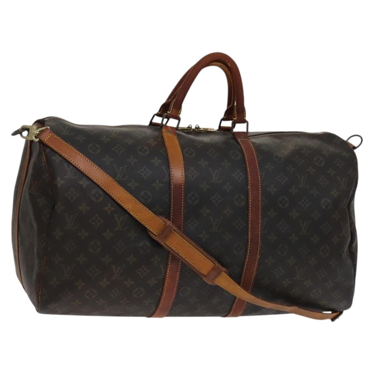 LOUIS VUITTON Monogram Keepall Bandouliere 55 Boston Bag M41414 LV Auth 115850