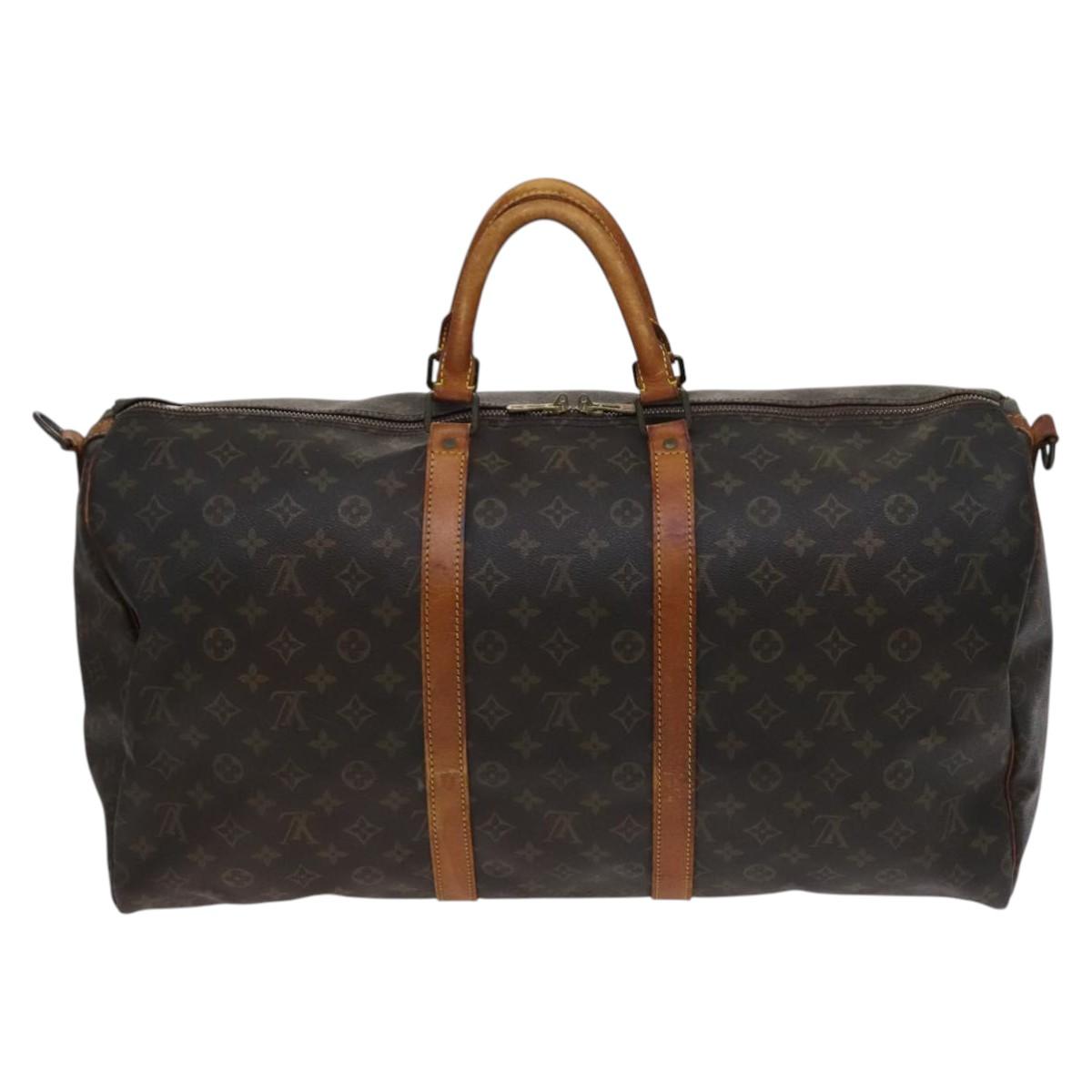 LOUIS VUITTON Monogram Keepall Bandouliere 55 Boston Bag M41414 LV Auth 115850
