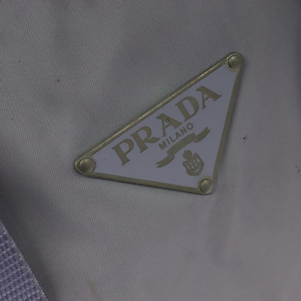 PRADA Boston Bag Nylon Purple Silver Auth 115876