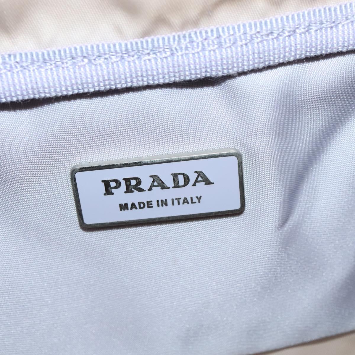 PRADA Boston Bag Nylon Purple Silver Auth 115876
