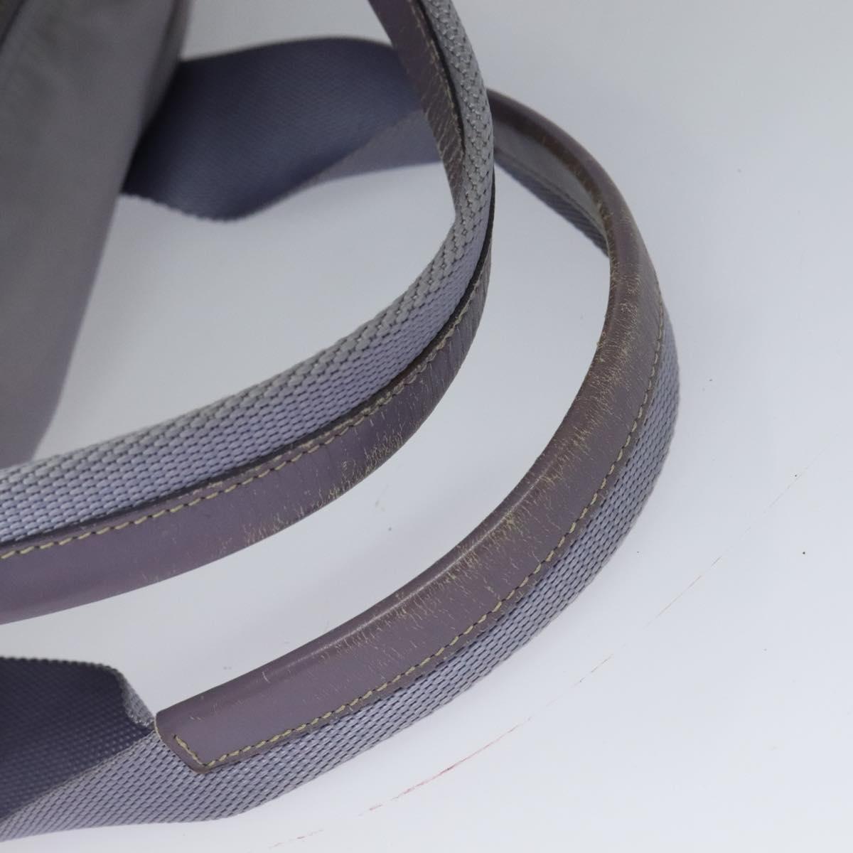 PRADA Boston Bag Nylon Purple Silver Auth 115876
