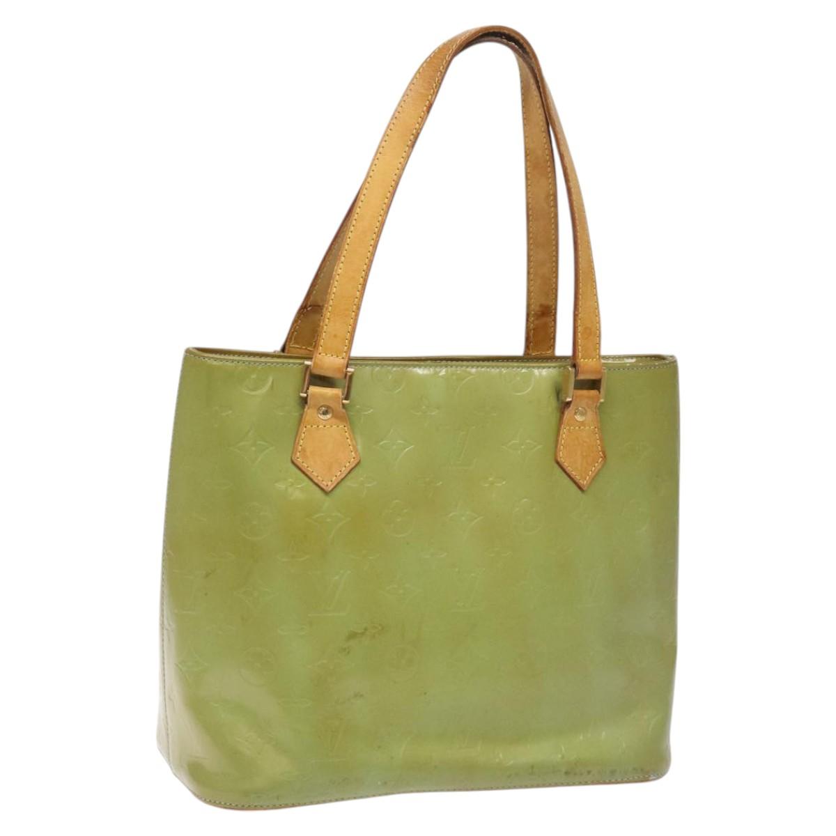 LOUIS VUITTON Monogram Vernis Houston Hand Bag Baby Blue M91005 LV Auth 115892