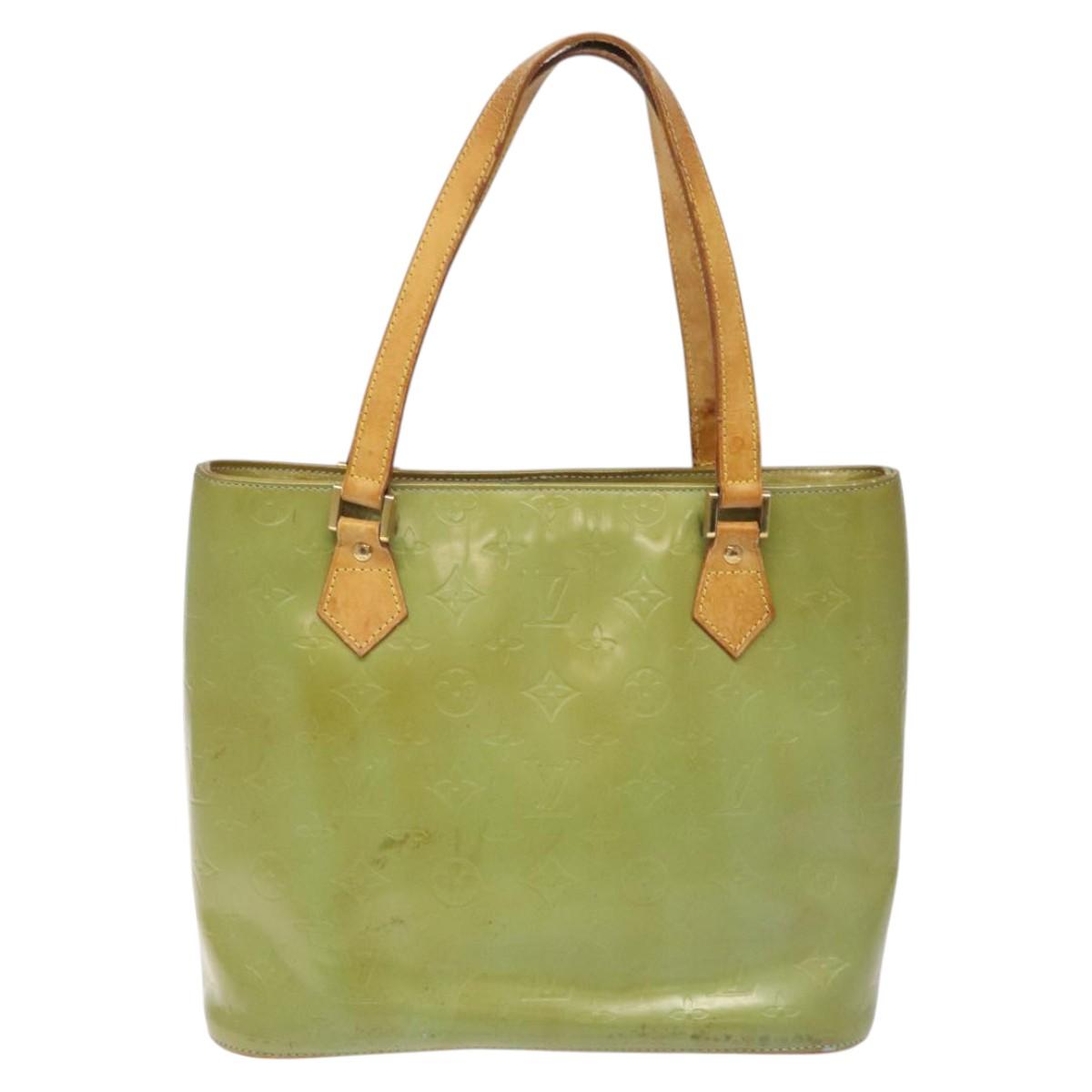 LOUIS VUITTON Monogram Vernis Houston Hand Bag Baby Blue M91005 LV Auth 115892