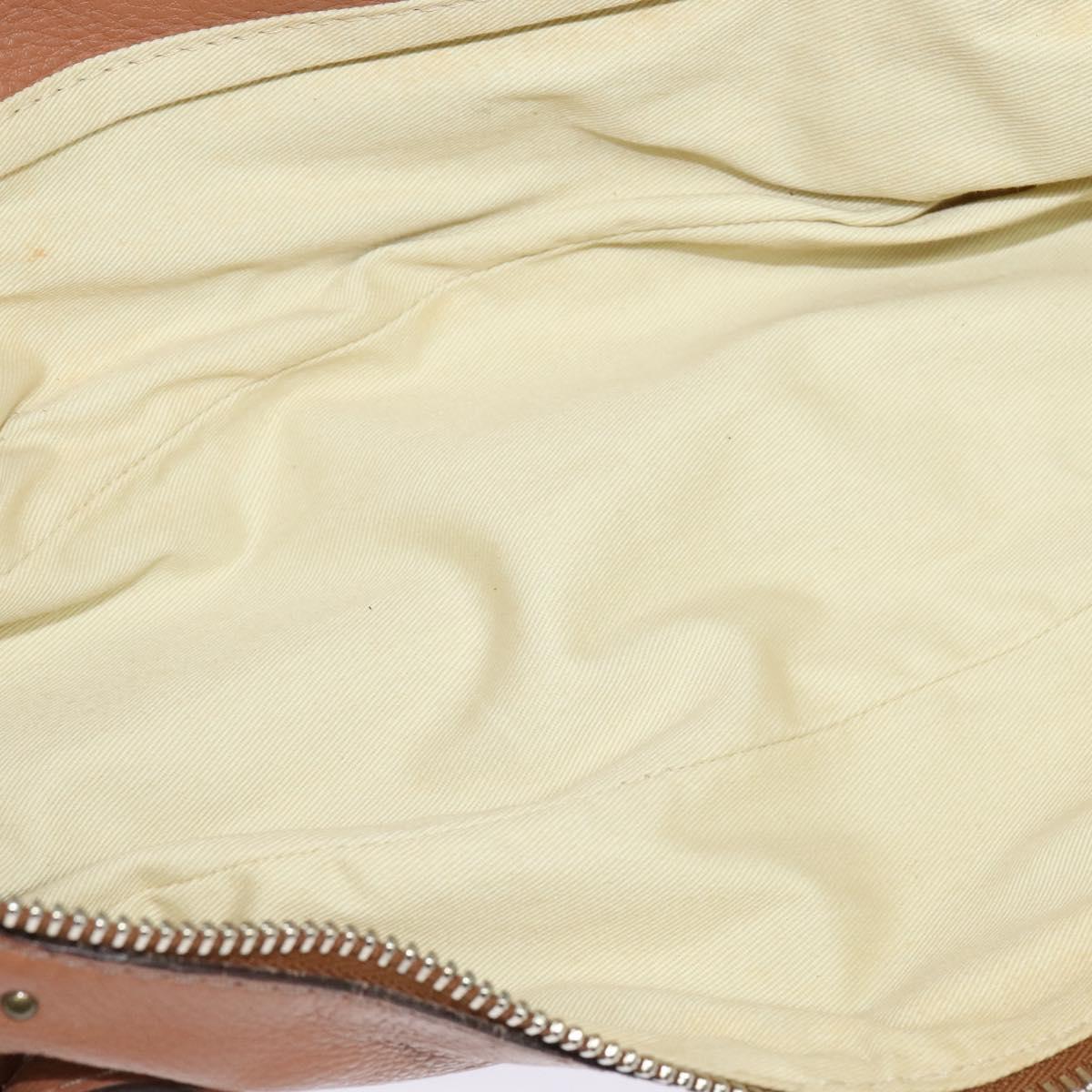 Chloe Paddington Hand Bag Leather Beige Gold Silver Auth 115904V