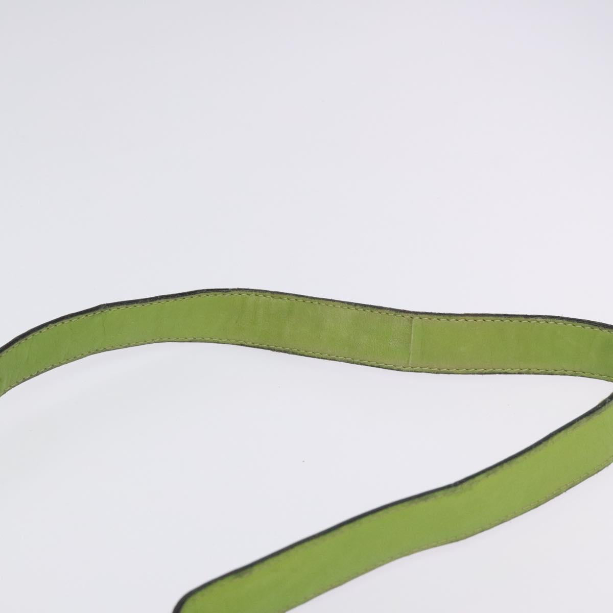 CELINE Shoulder Bag Leather Green Auth 115918