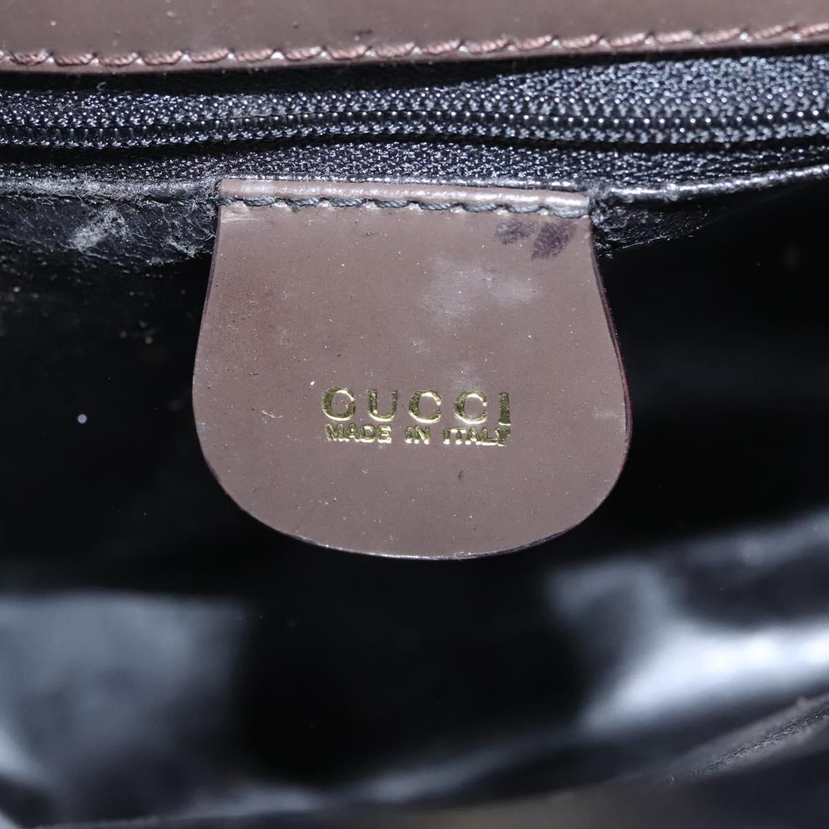 GUCCI Bamboo Body Bag Patent leather Brown 003 2113 0127 Auth 115951